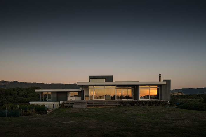 Waikanae House - Dusk Elevation. Wellington