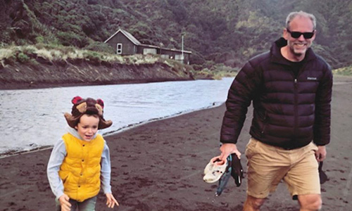 Matt Robinson at Karekare Beach