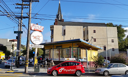 Modern burger bar, San Francisco.