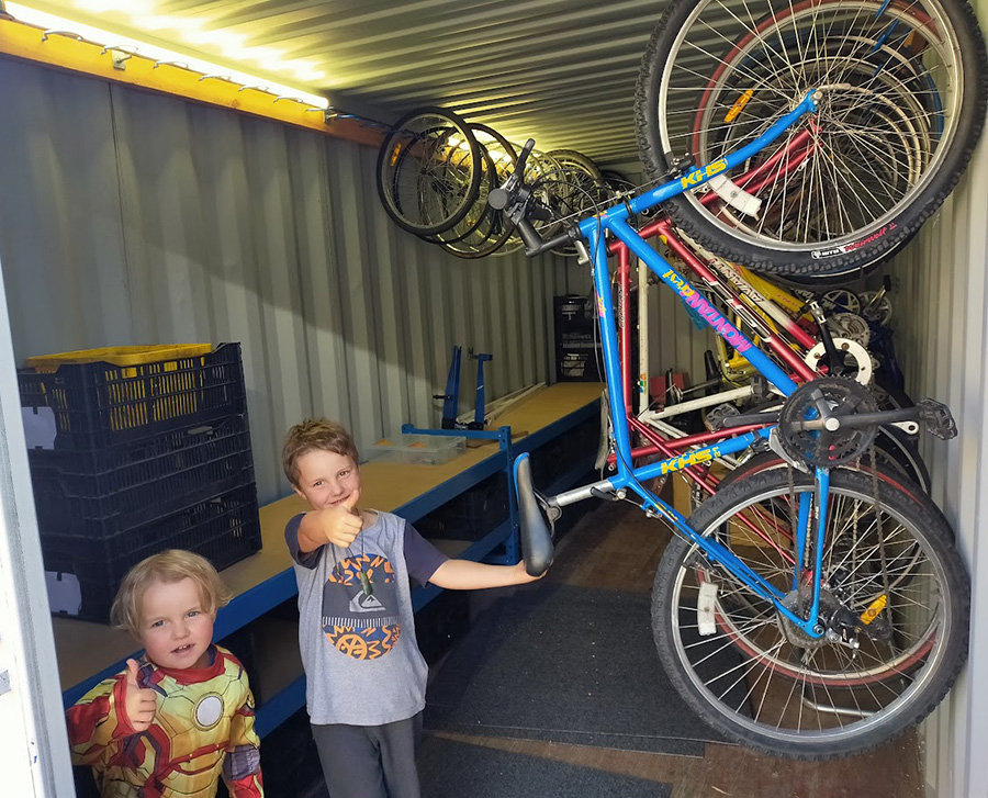 Jess and Nics boys fitting out container