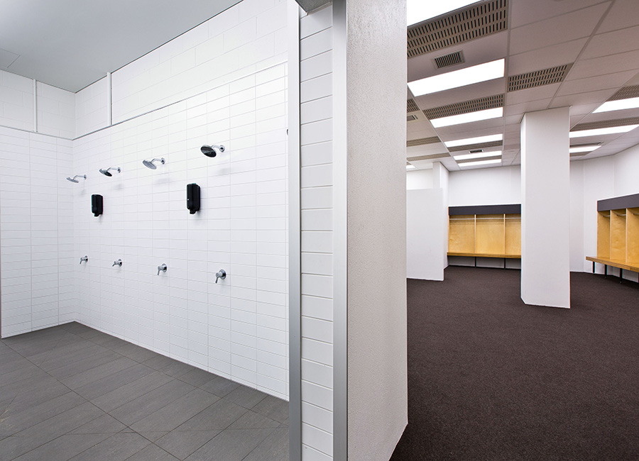 Stadium communal showers