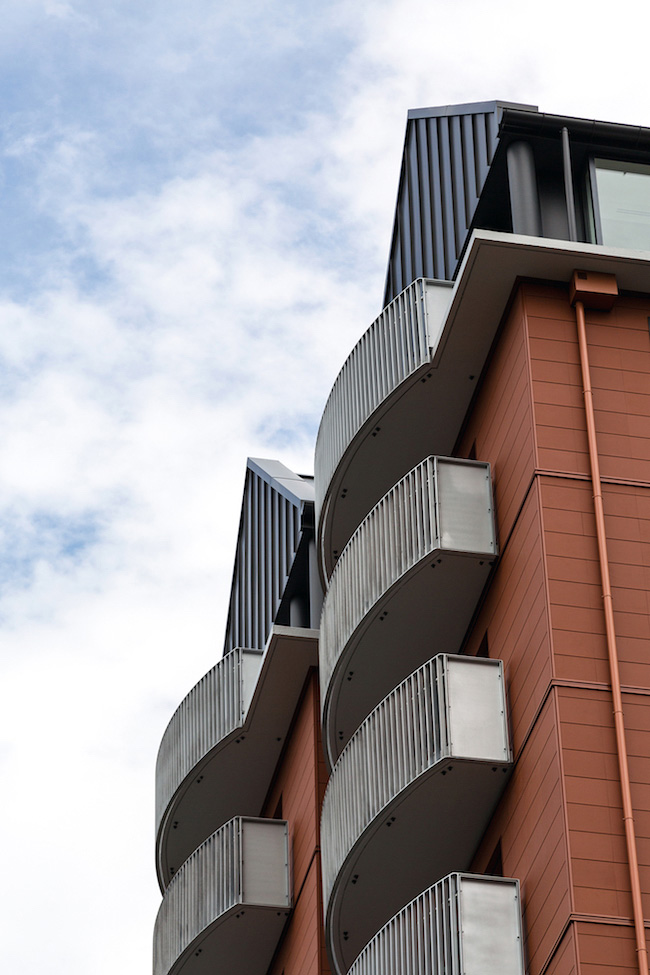 Gloucester balconies. Christchurch architect