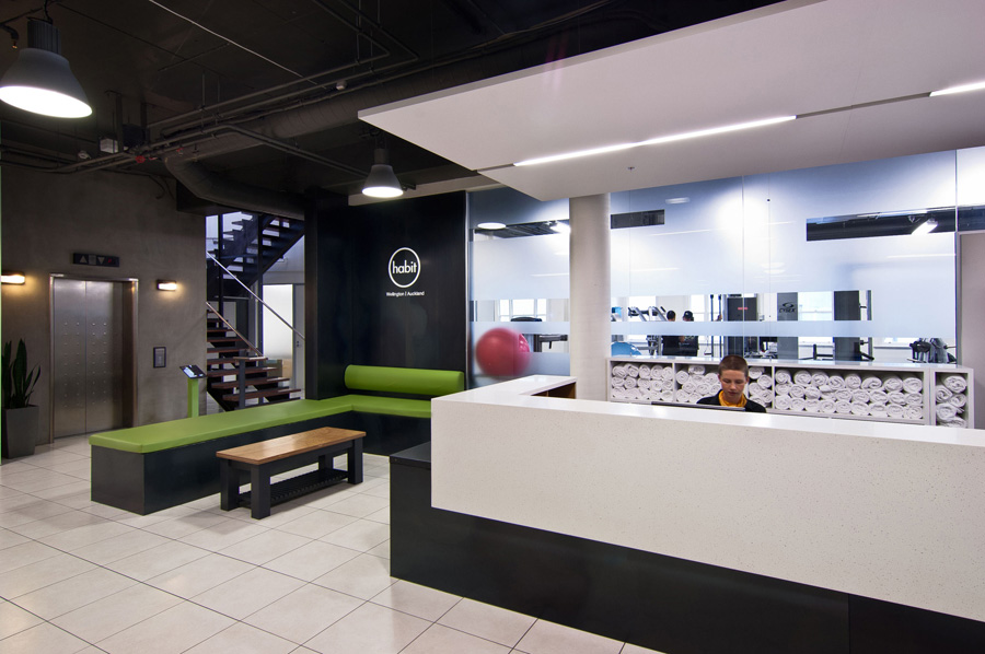 Habit Gym Reception. Wellington architect